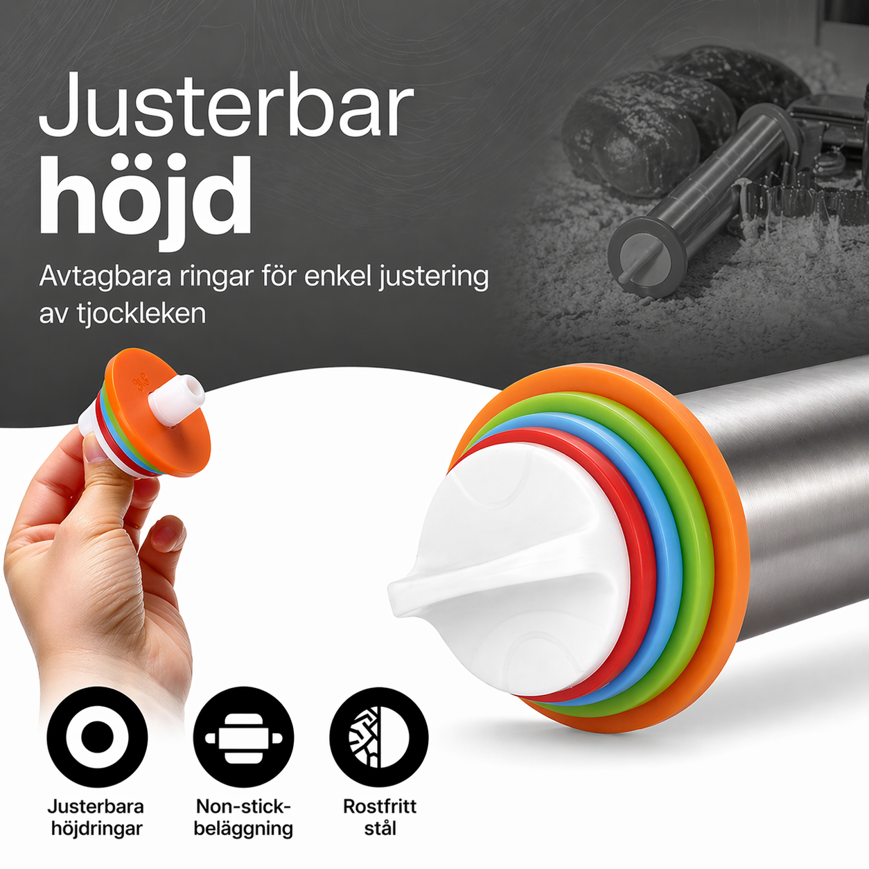 Justerbar kavel | Perfekt tjocklek på degen varje gång