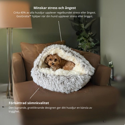 🐾 GosGrotta™ - Lugnande grottbädd för hundar och katter