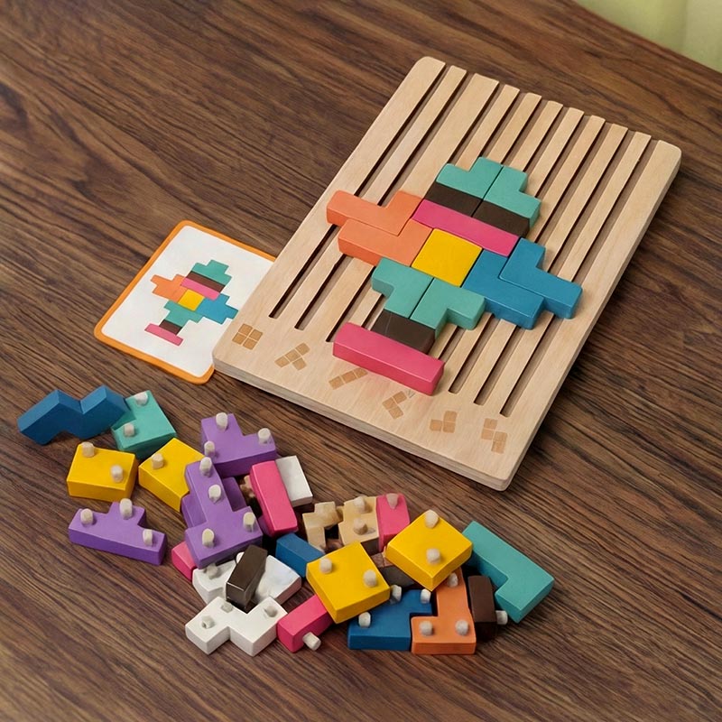 Montessori Träpussel för Barn | LumiBlocks