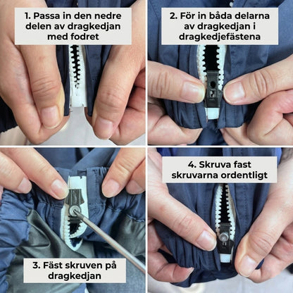 Dragkedjeersättning | Hållbar och enkel avtagbar uppsättning