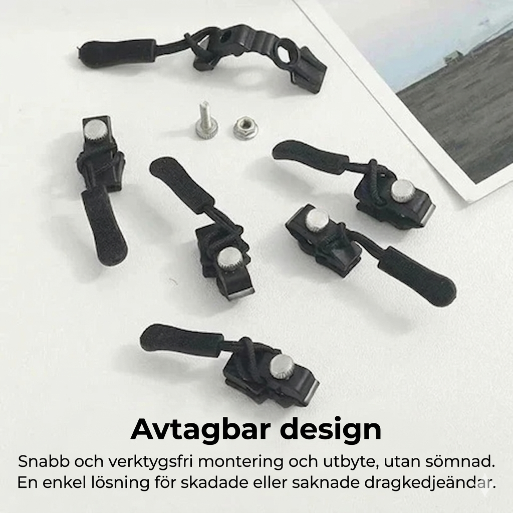 Dragkedjeersättning | Hållbar och enkel avtagbar uppsättning