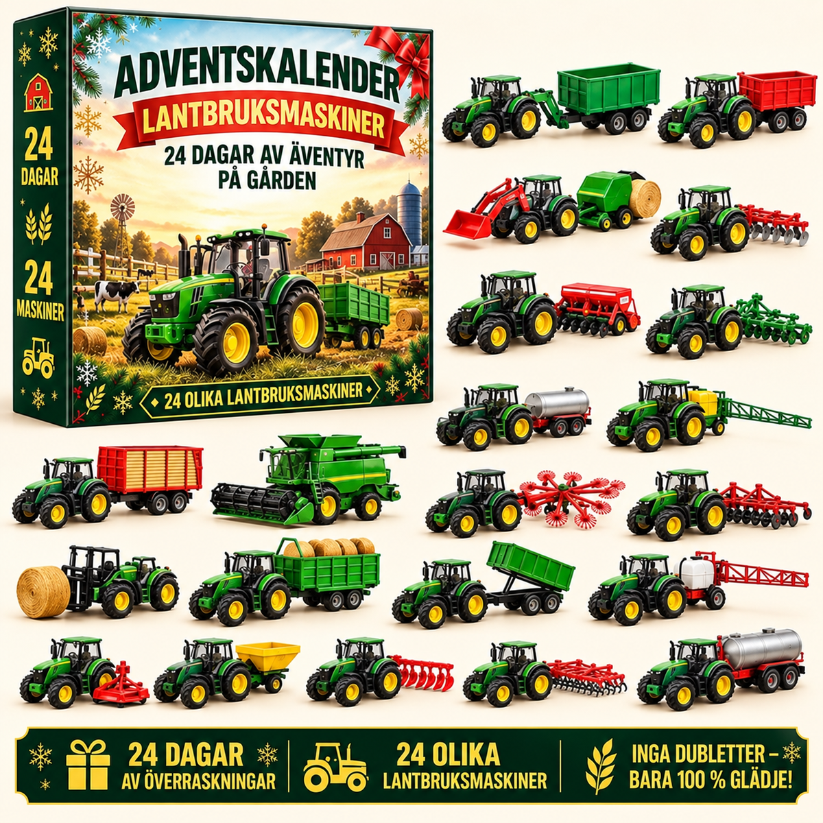 Julkalender med 24 leksaksfordon | JulHjul