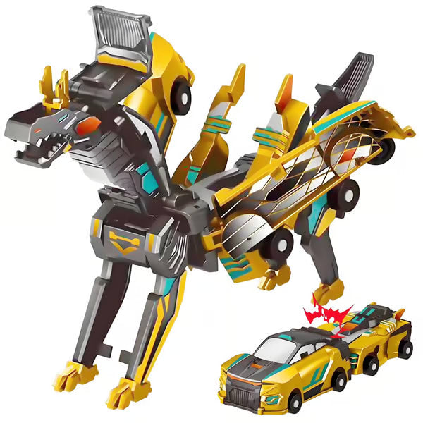 Magnetisk dinosaurieleksak 2-i-1 | Transformera till bil