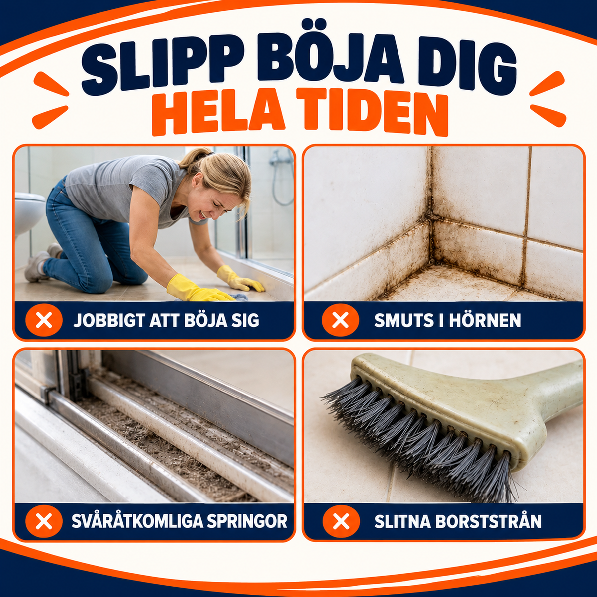 Skurborste med utdragbart skaft | SkrubbFlex