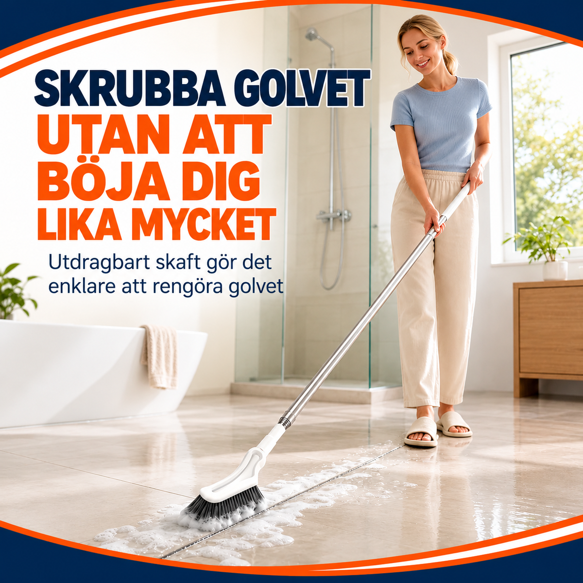 Skurborste med utdragbart skaft | SkrubbFlex