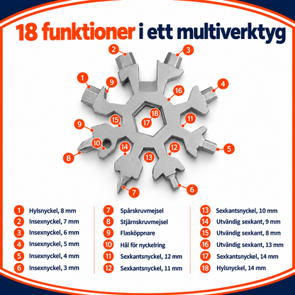 18-i-1 multiverktyg i snöflingeform | SnowFix