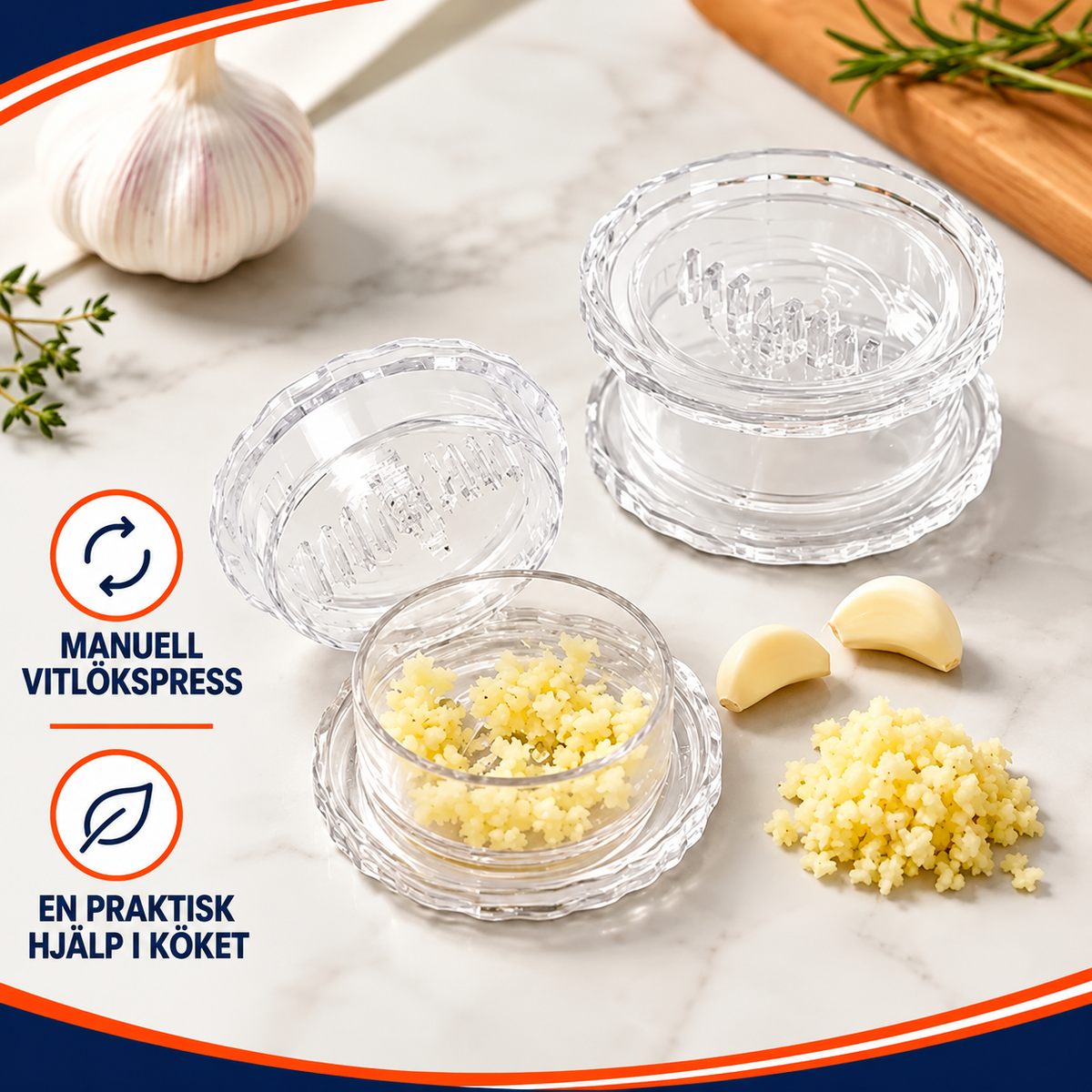 Manuell vitlökshackare – 2-pack | TwistEase