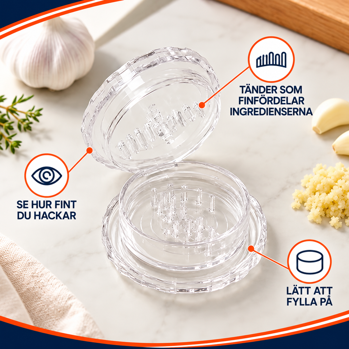 Manuell vitlökshackare – 2-pack | TwistEase
