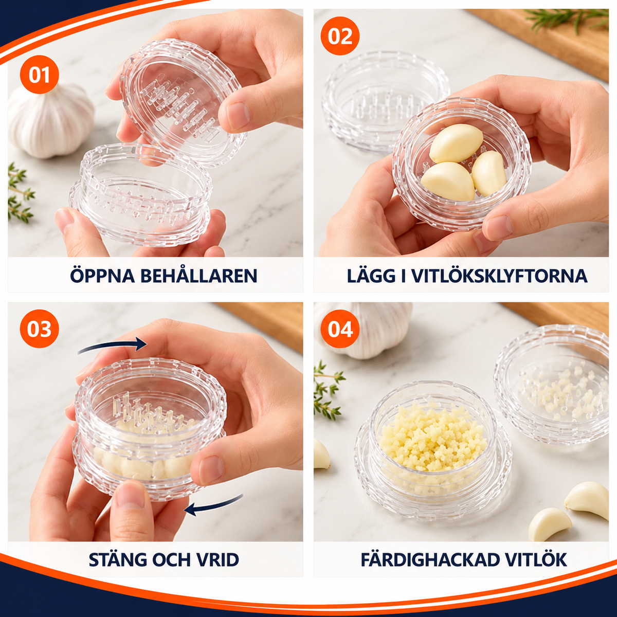 Manuell vitlökshackare – 2-pack | TwistEase