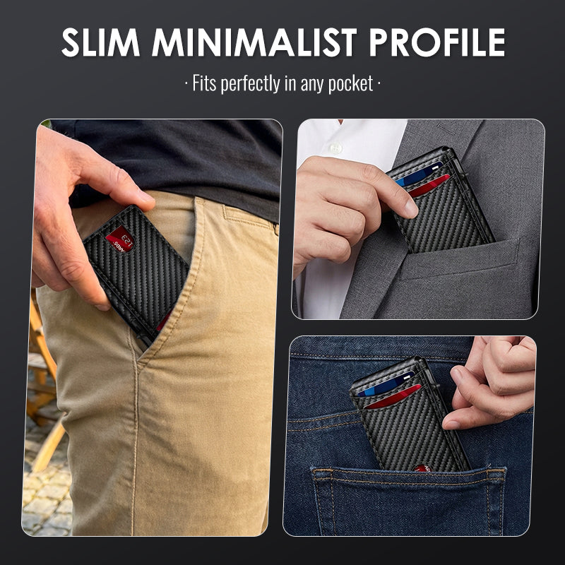 Smart pop-up-plånbok med RFID-skydd – Slim & säker