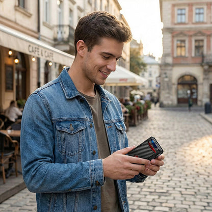 Smart pop-up-plånbok med RFID-skydd – Slim & säker